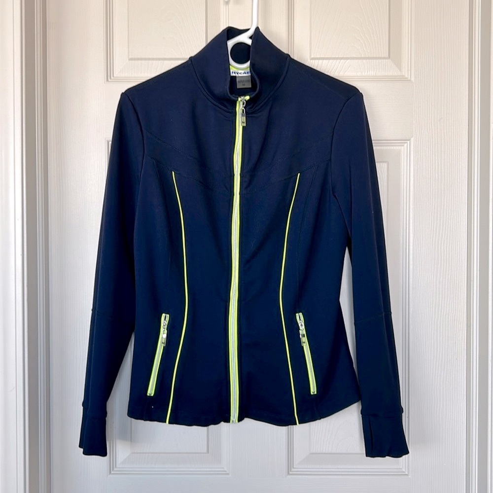 NYGARD Fitted Stretch Zip Up Jacket Navy Blue SzM - Picture 3 of 11